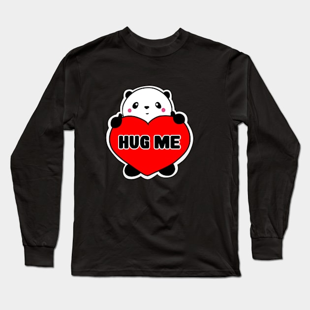 Hug Me - Cute Panda Long Sleeve T-Shirt by Band of The Pand